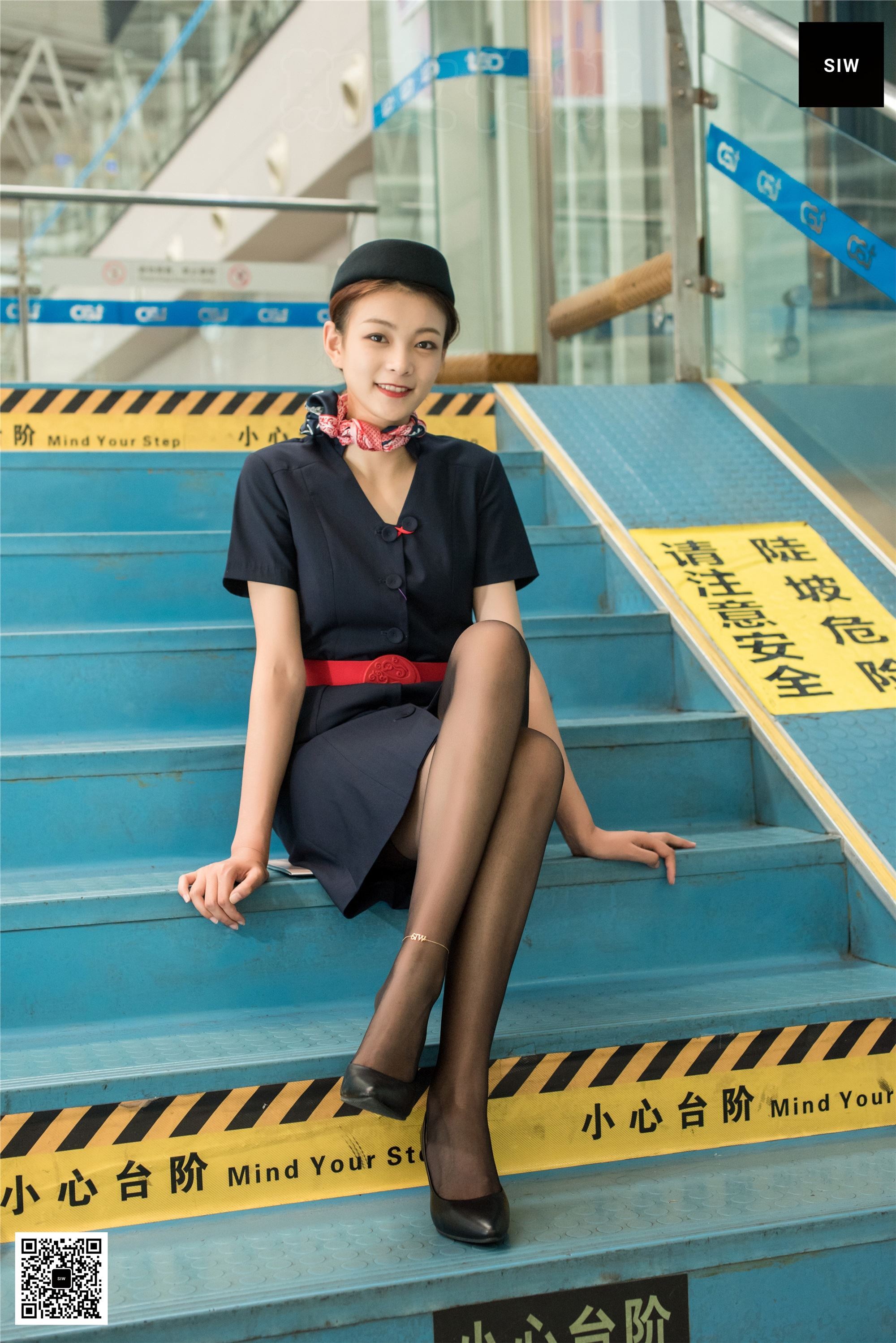 SIW斯文传媒 044 秋季空乘工装制服连衣裙帽子丝巾 - 嘉慧